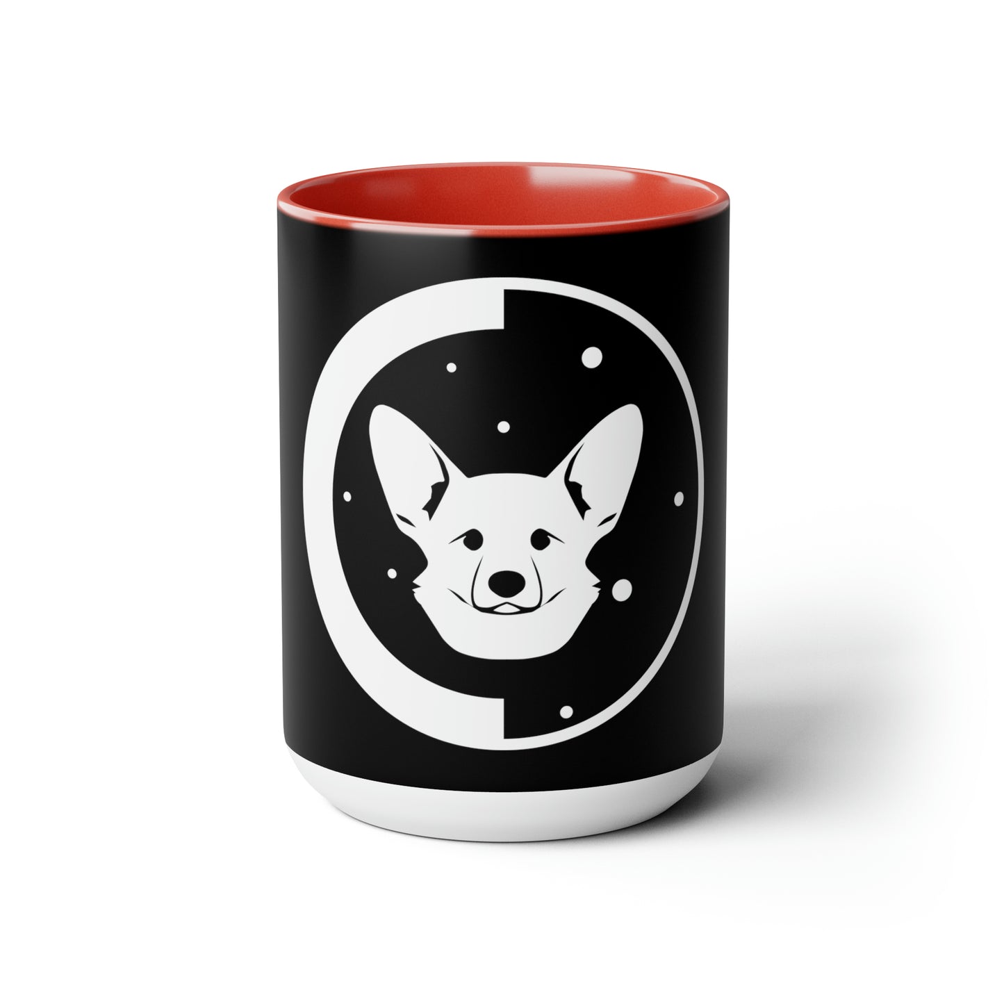 Dogsarmpits Two-Tone Coffee Mugs, 15oz - White - Ears-up