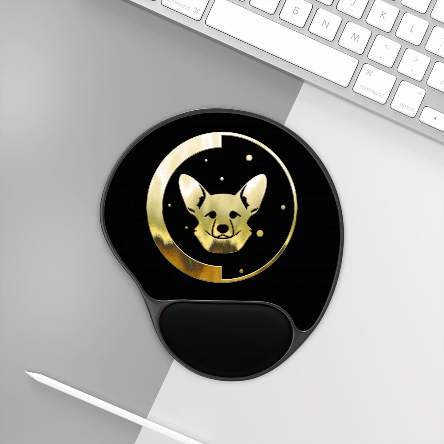 Mouse Pad With Wrist Rest - Gold - Ears-up