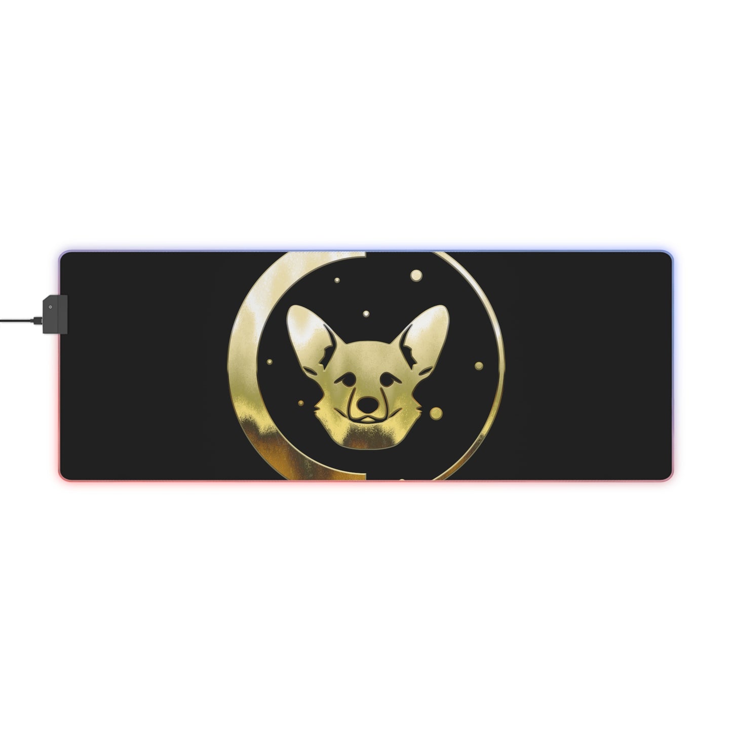 LED Gaming Mouse Pad - Gold Ear-down