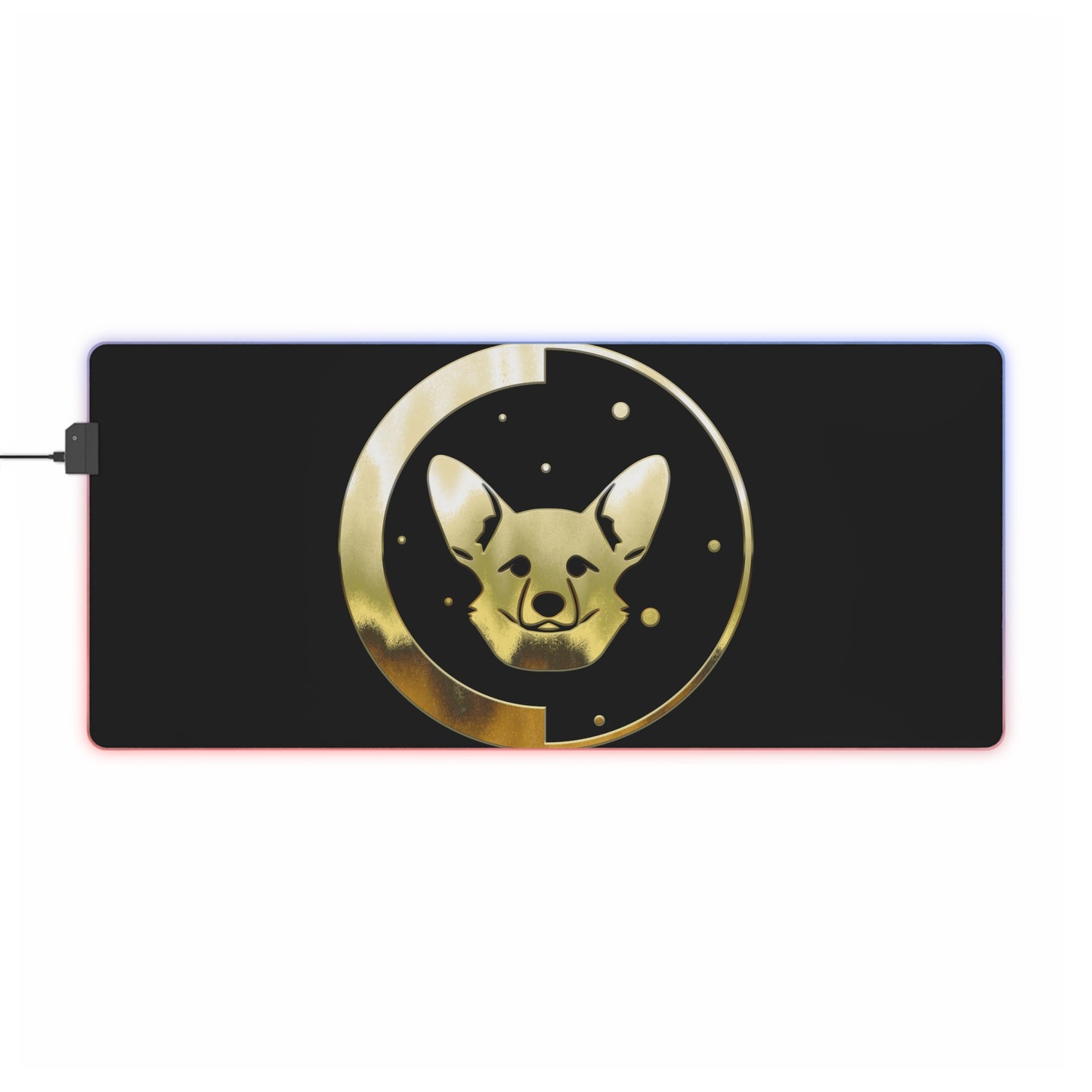 LED Gaming Mouse Pad - Gold Ear-down