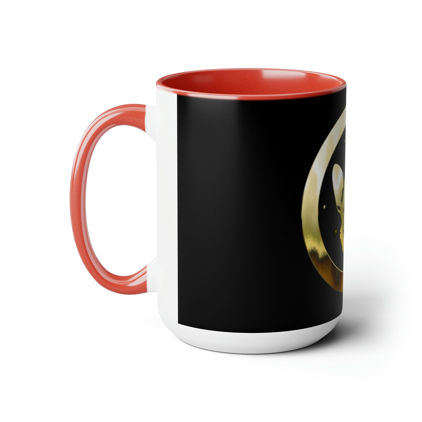 Dogarmpits Two-Tone Coffee Mugs, 15oz - Gold - Ear-down