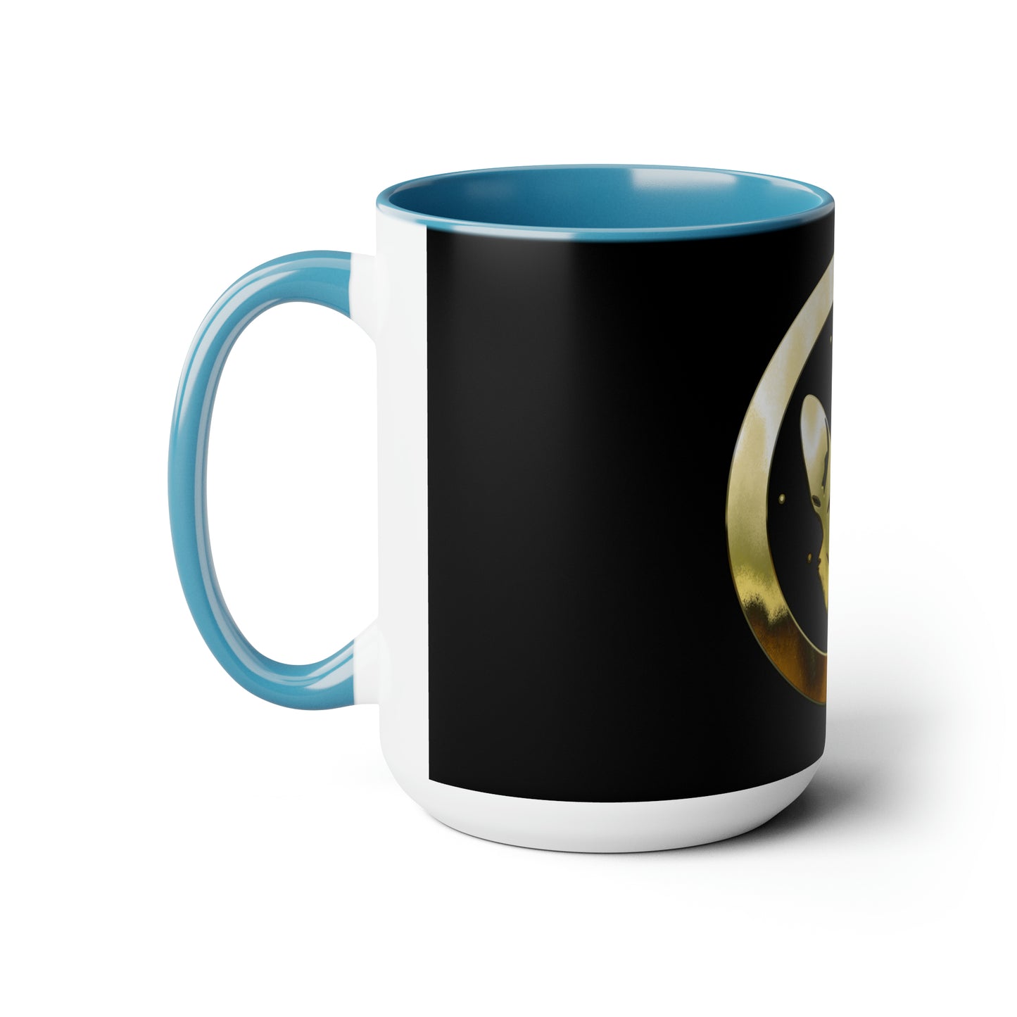 Dogarmpits Two-Tone Coffee Mugs, 15oz - Gold - Ear-down