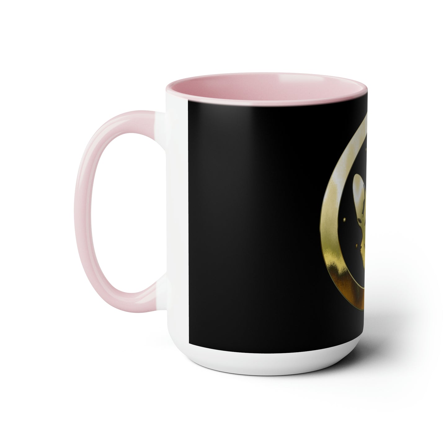 Dogarmpits Two-Tone Coffee Mugs, 15oz - Gold - Ear-down