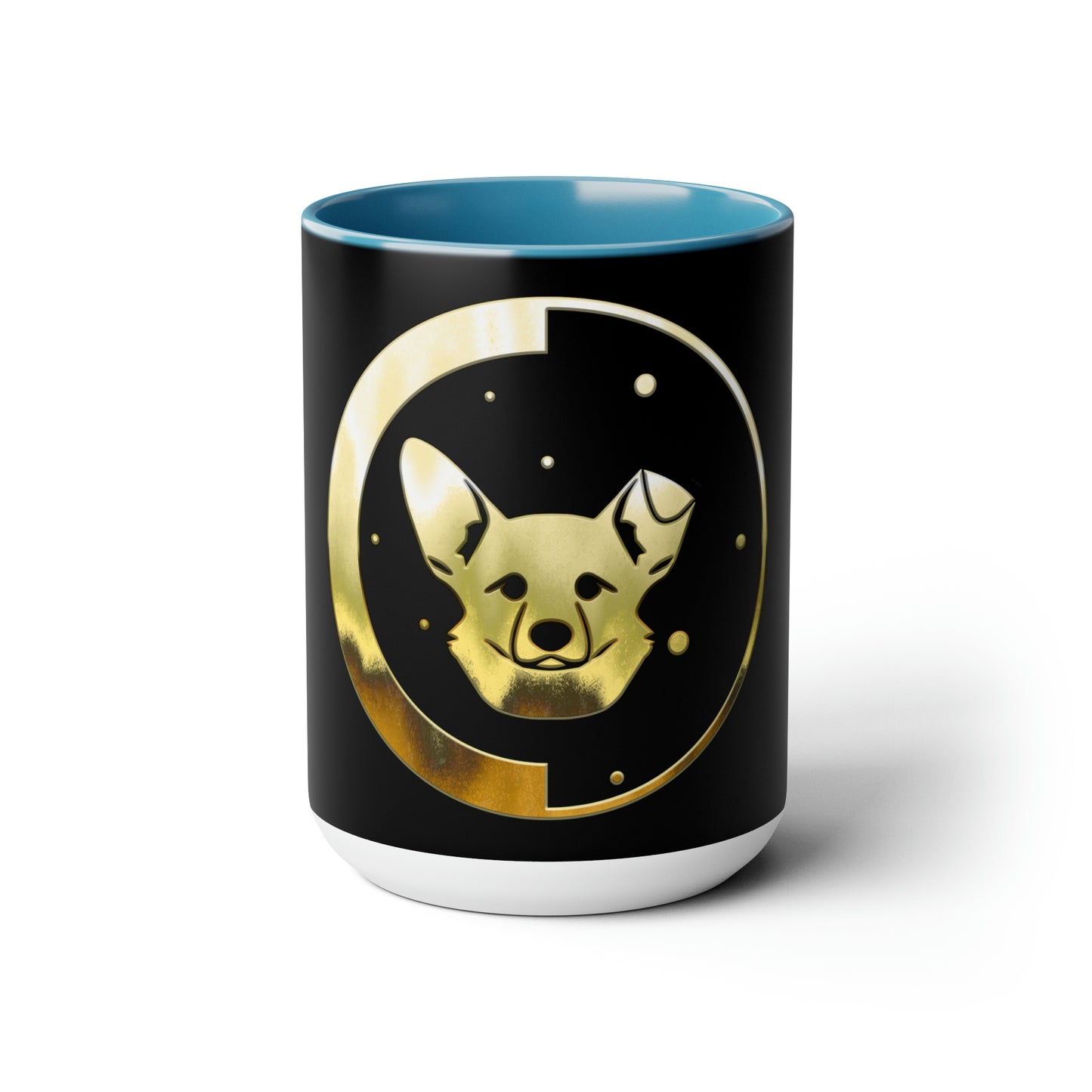 Dogarmpits Two-Tone Coffee Mugs, 15oz - Gold - Ears-up