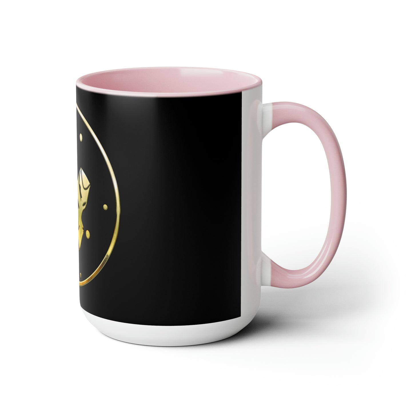 Dogarmpits Two-Tone Coffee Mugs, 15oz - Gold - Ear-down