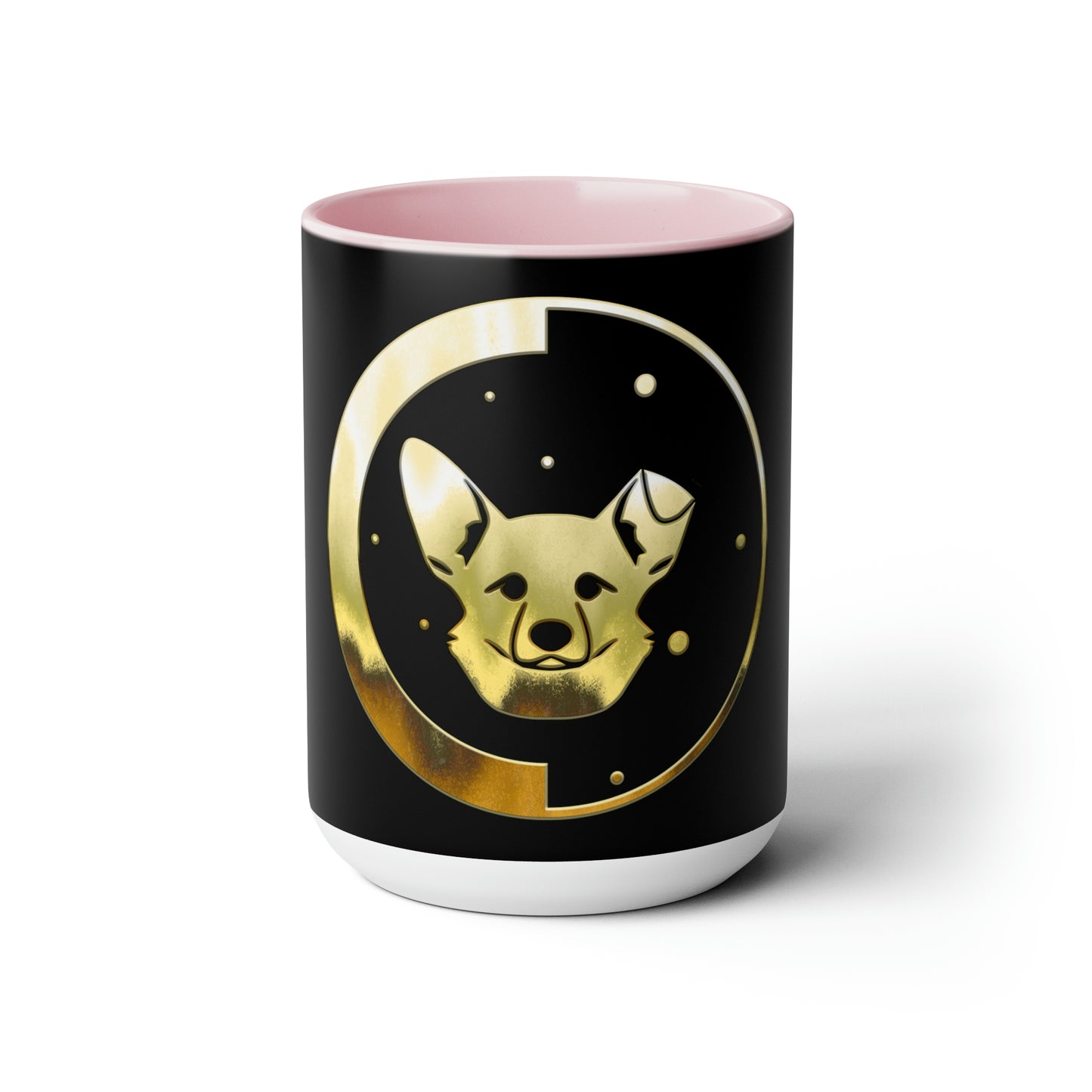 Dogarmpits Two-Tone Coffee Mugs, 15oz - Gold - Ears-up