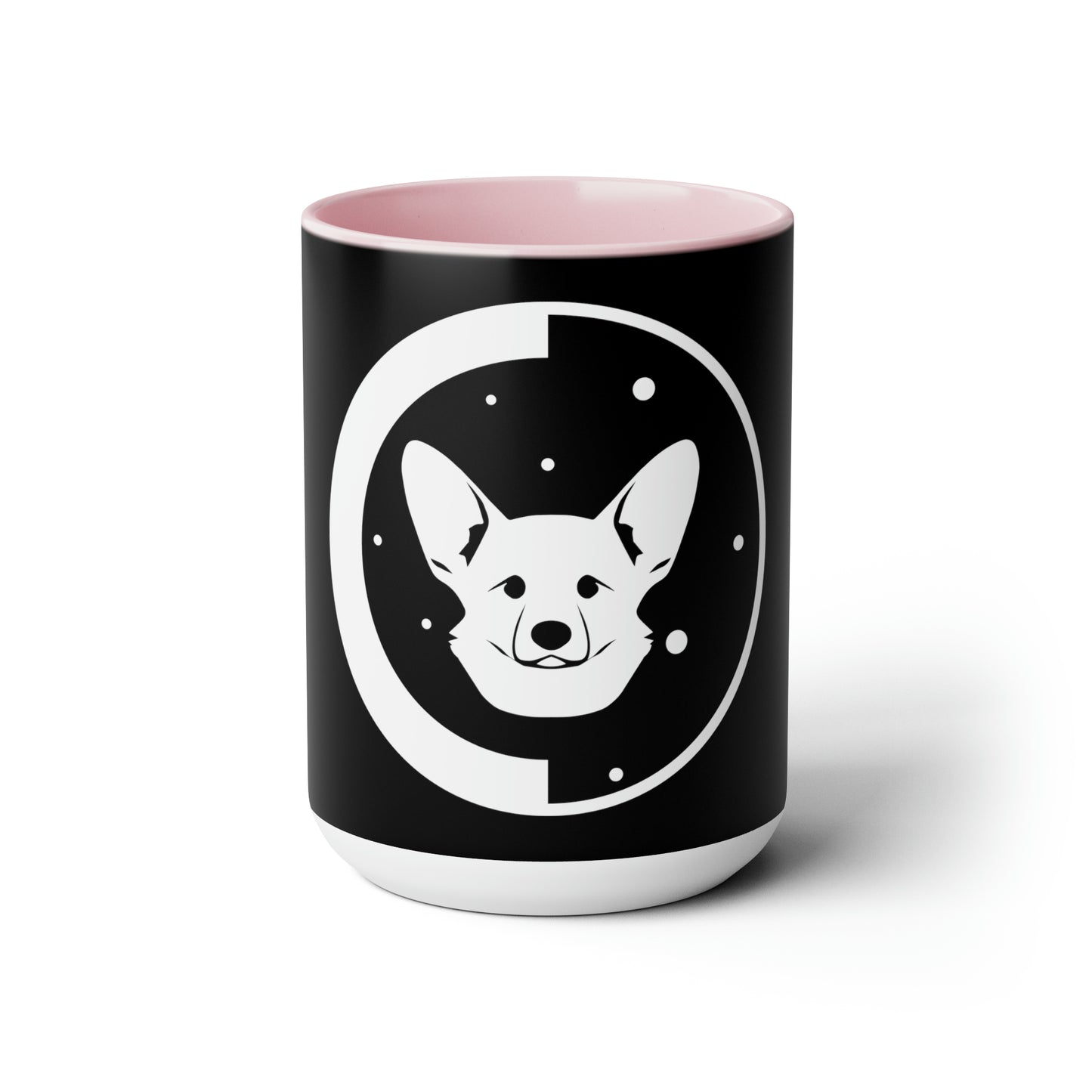 Dogsarmpits Two-Tone Coffee Mugs, 15oz - White - Ears-up