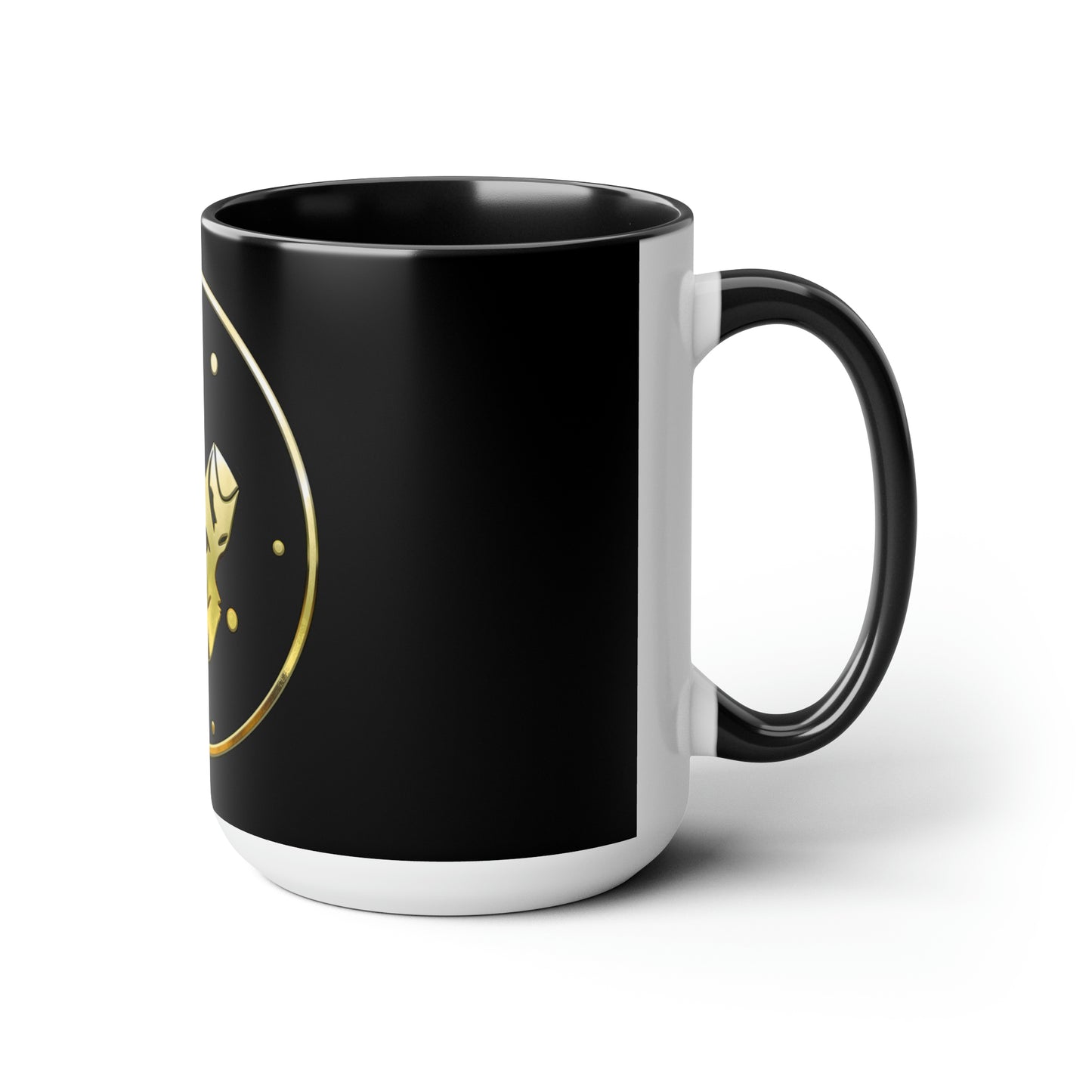 Dogarmpits Two-Tone Coffee Mugs, 15oz - Gold - Ear-down