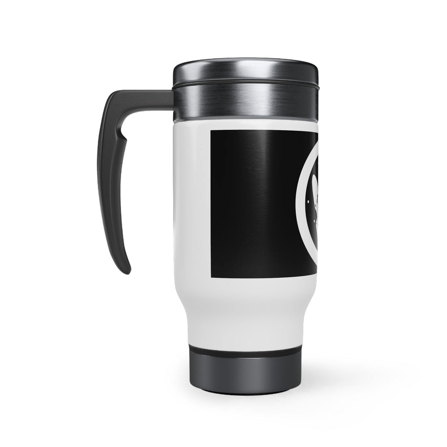 Dogarmpits Stainless Steel Travel Mug with Handle, 14oz - White - Ears-up