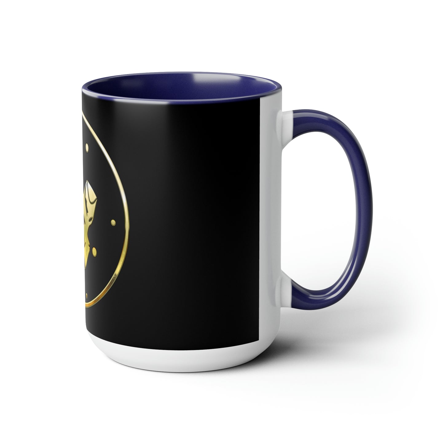 Dogarmpits Two-Tone Coffee Mugs, 15oz - Gold - Ear-down