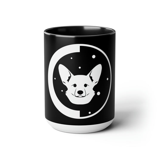 Dogsarmpits Two-Tone Coffee Mugs, 15oz - White - Ears-up