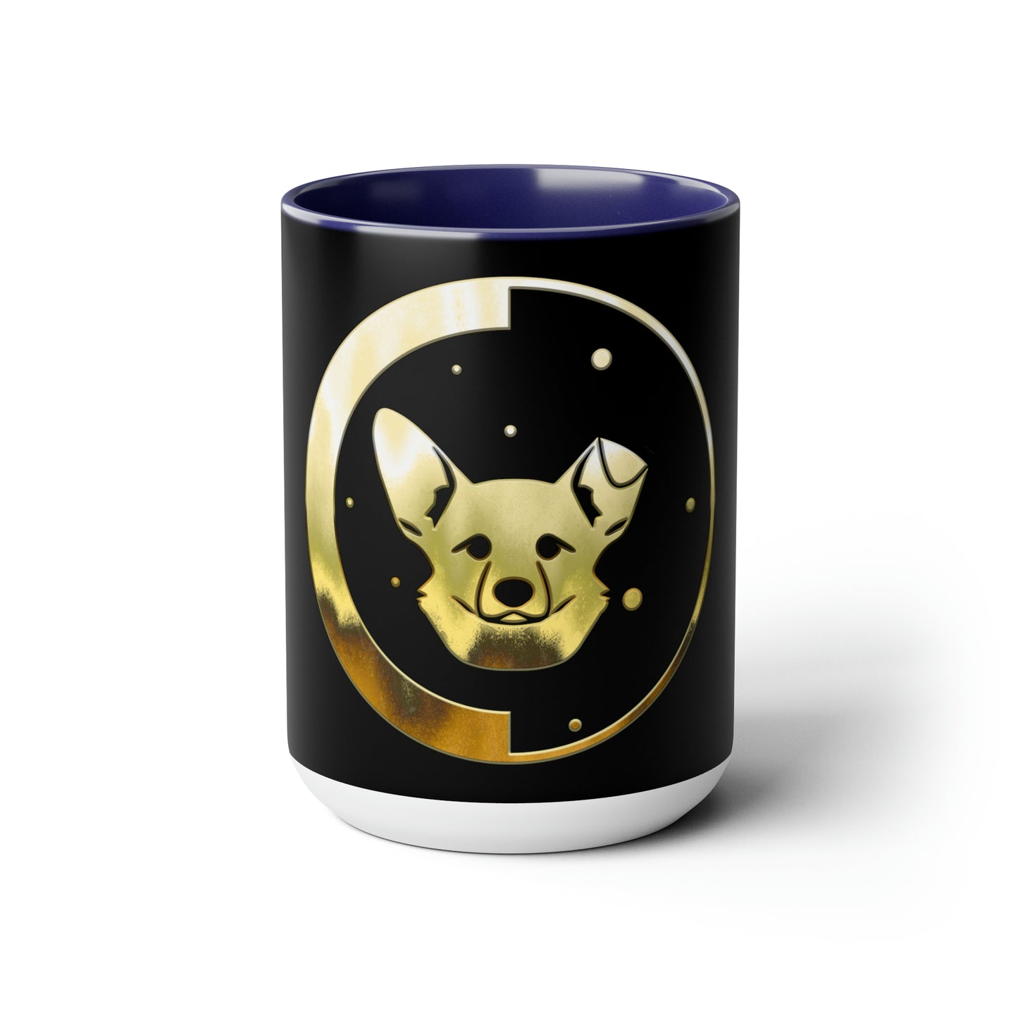 Dogarmpits Two-Tone Coffee Mugs, 15oz - Gold - Ears-up