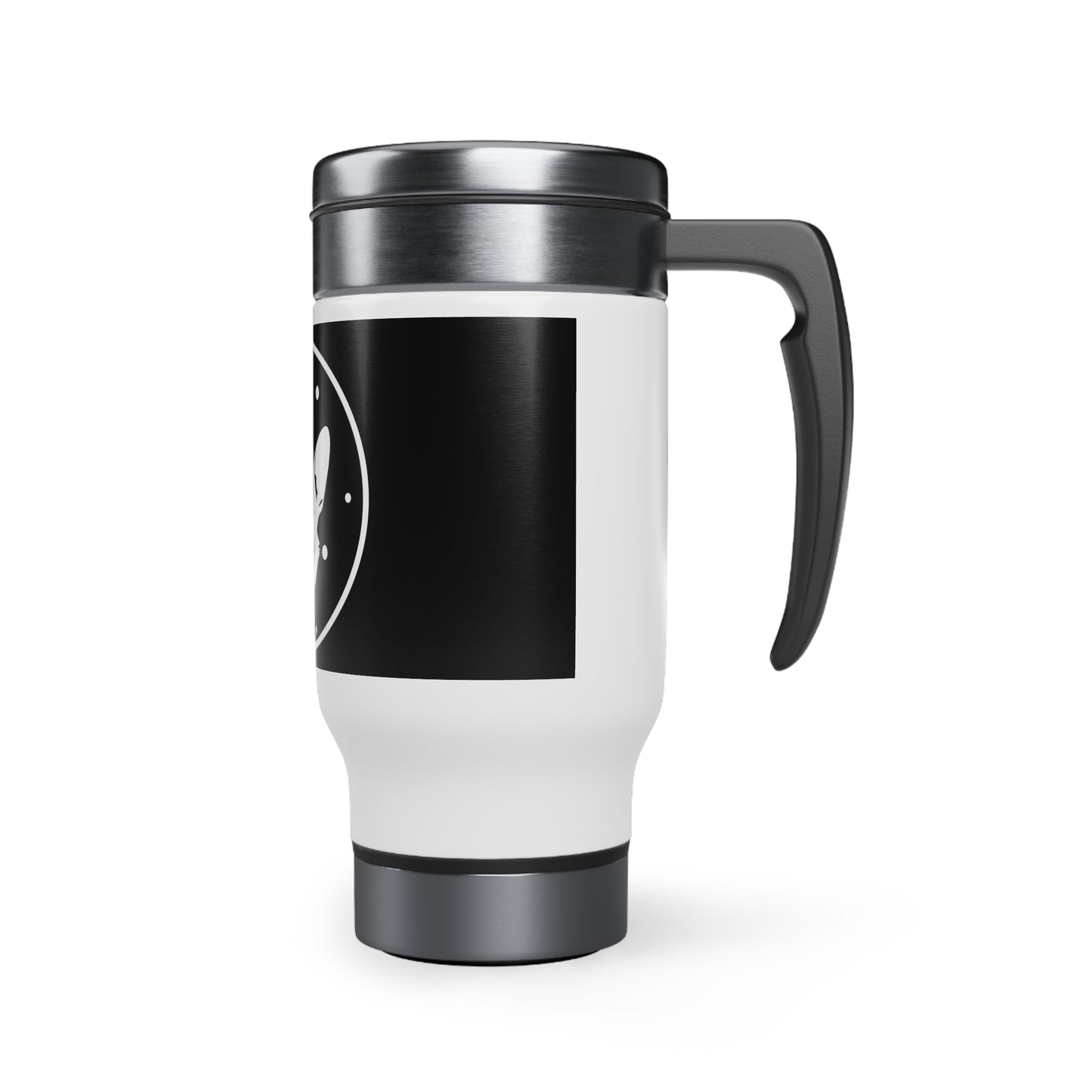 Dogarmpits Stainless Steel Travel Mug with Handle, 14oz - White - Ears-up